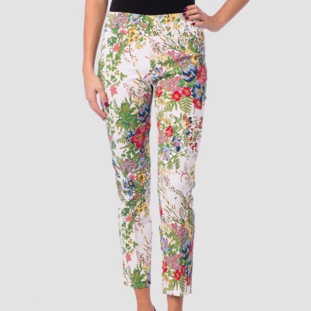 NWT Joseph Ribkoff Floral Sprint Summer Vacation Resort Pants